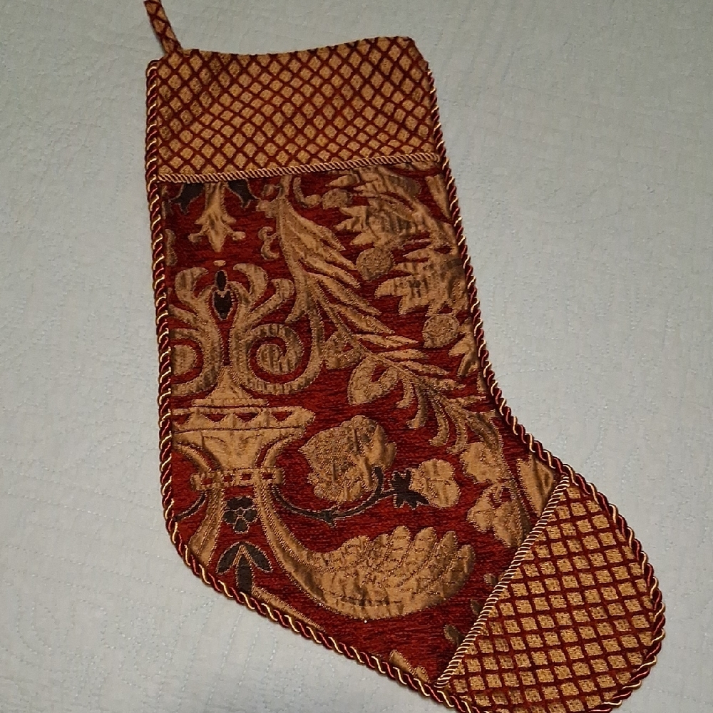 Brocade Fabric Stocking, VGUC